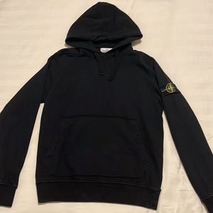 Stone Island Logo Patch Hoodie - Black - L